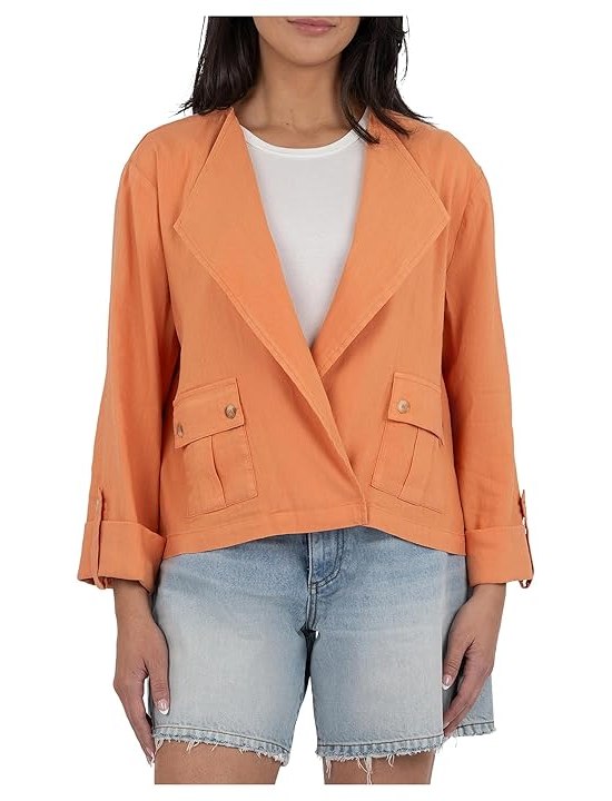 KUT from the Kloth Karie Relax Shawl Jacket Womens Coat Sunkist