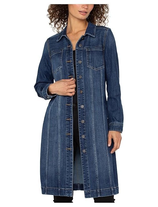 Liverpool Los Angeles Long Denim Trucker Jacket Womens Jacket Centerbrooke