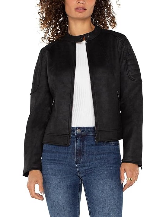 Liverpool Los Angeles Biker Jacket Faux Leather Womens Vest Black