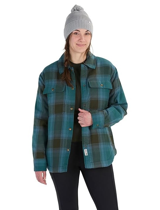 Marmot Ridgefield Sherpa Flannel Jacket Womens Coat Dark Jungle