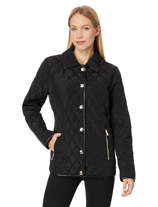 Michael Kors Snap Front Quilt M425969BZ Womens Jacket Black