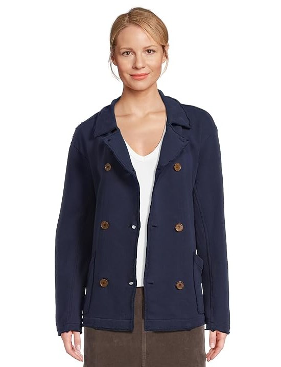 Mod-o-doc Long Sleeve Double Breasted Jacket Womens Jacket Navy Licorice