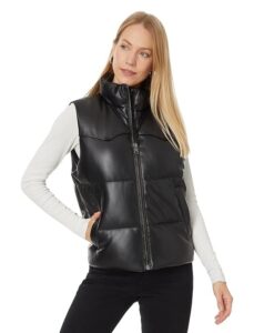 Faux Leather Puffer Vest