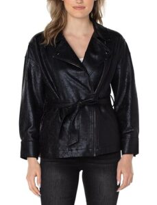 Women’s Belted Moto Jacket by Liverpool Los Angeles